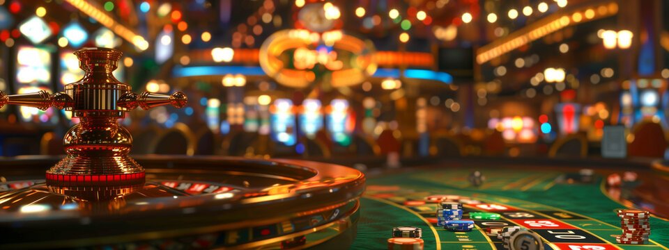 Dealer kasino live dengan meja permainan dan kartu dalam suasana elegan
